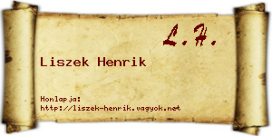 Liszek Henrik névjegykártya