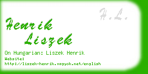 henrik liszek business card